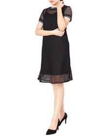 Premium Netting Two Piece A Line Dress (Black)
