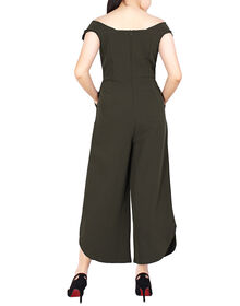 Off Shoulder Double Ruffled Jumpsuit (Dirty Green)