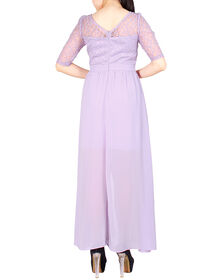 Perspective Netting Premium Maxi Dress (Light Purple)