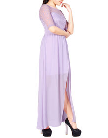 Perspective Netting Premium Maxi Dress (Light Purple)