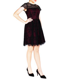 Details Lacey A-Lined Dress (Maroon)