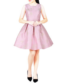 Galaxy Printing Pleated Dress (Pink)